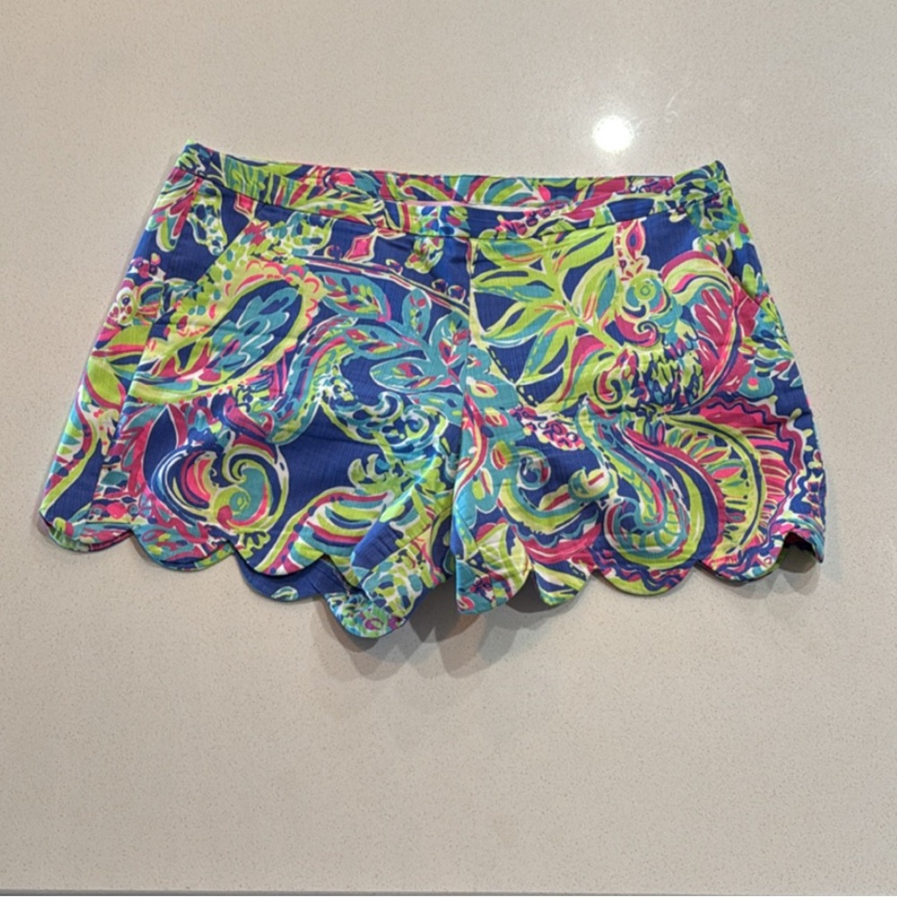 Lilly Pullitzer Cotton Scalloped Hem Shorts Size 12